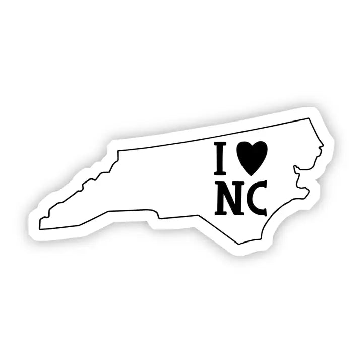 I Love NC White - Sticker