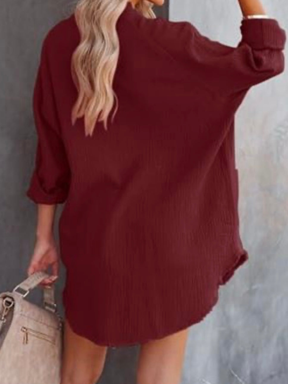 Tunic with Pockets Cotton Gauze Button Up