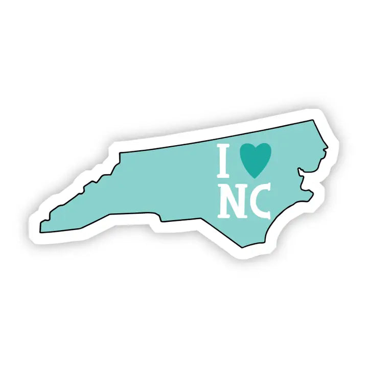 I Love NC Teal - Sticker