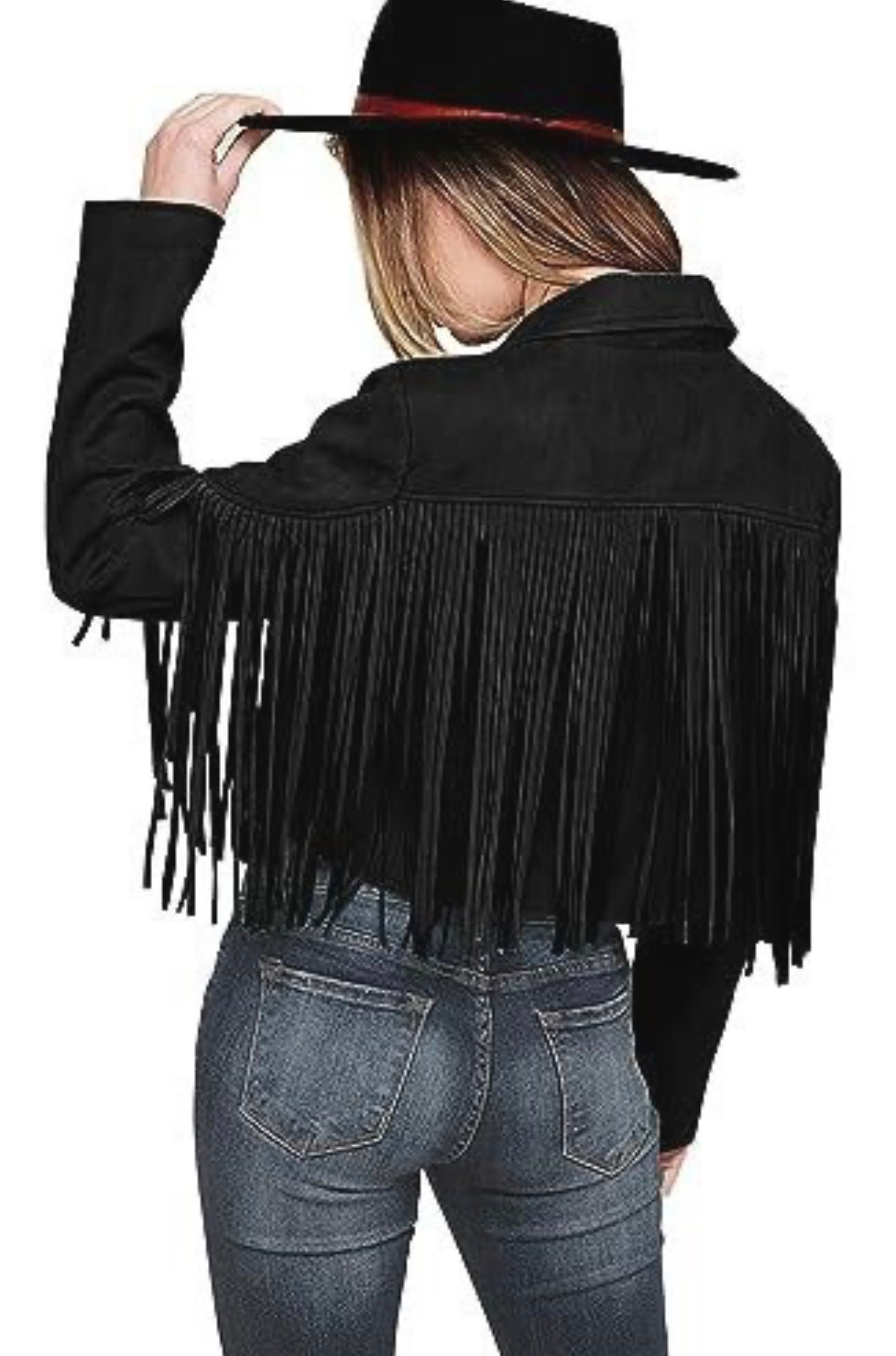 Women's Fringe Faux Suede Leather Jacket