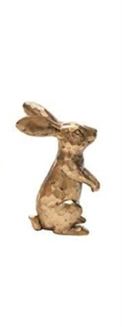 Golden Polyresin Bunny Decor
