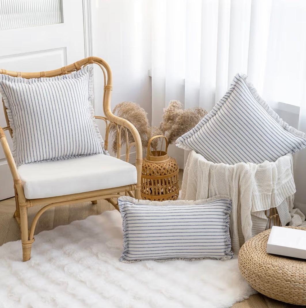 Stripped Fringe Pillows