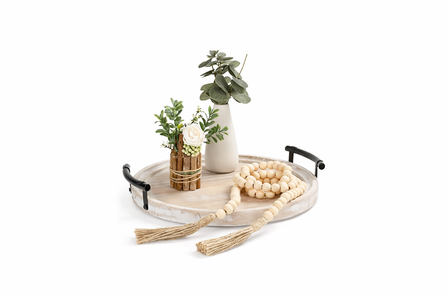 Farmhouse Round
Wood Tray with Handles