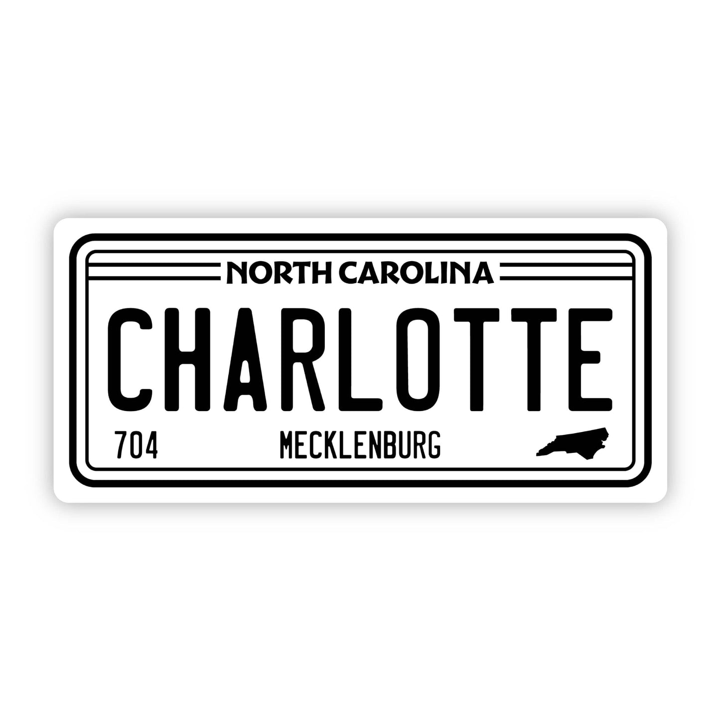Charlotte North Carolina 704 License Plate Sticker