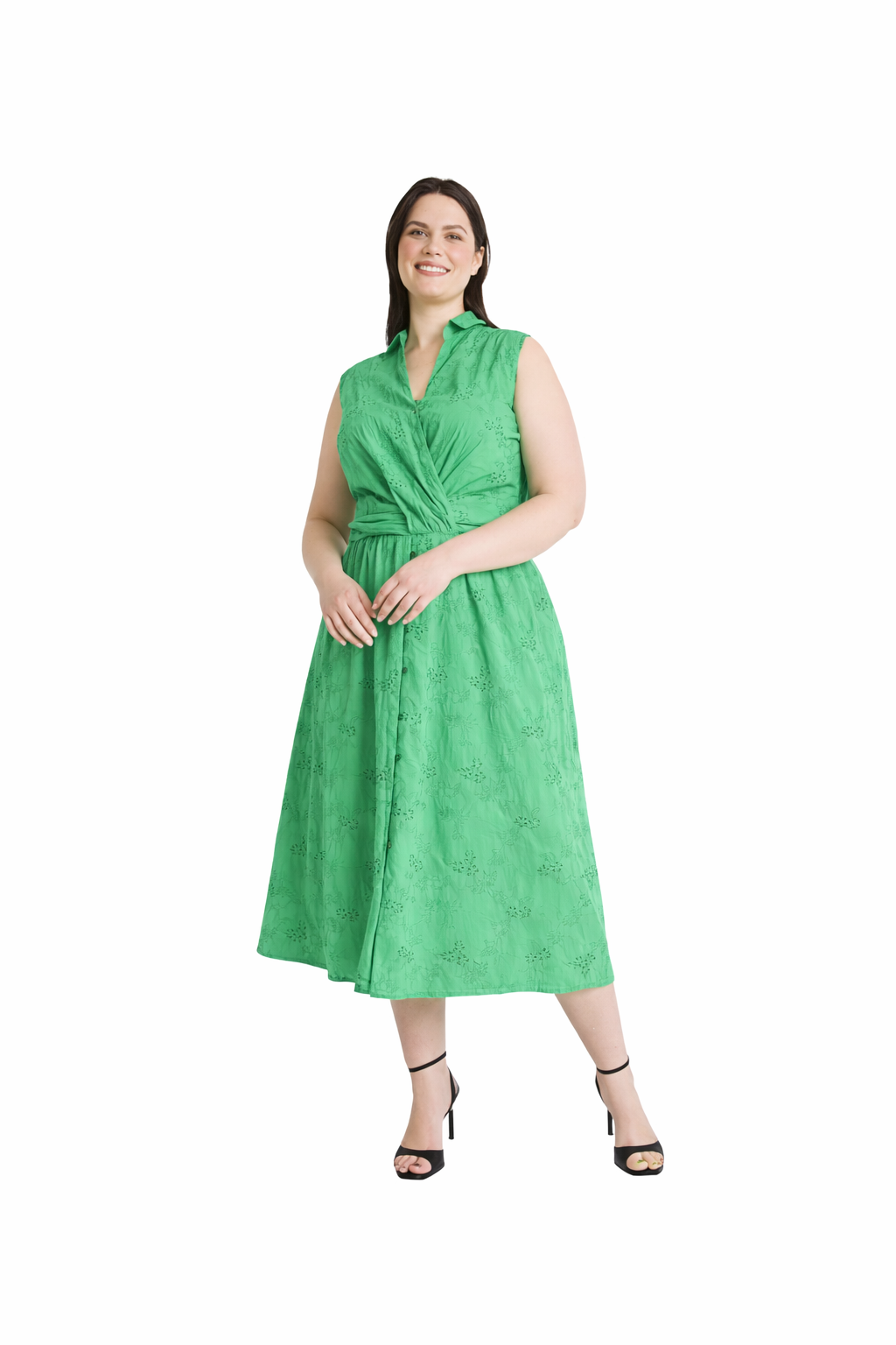 Maggy London Women's Sleeveless Eyelet Midi
