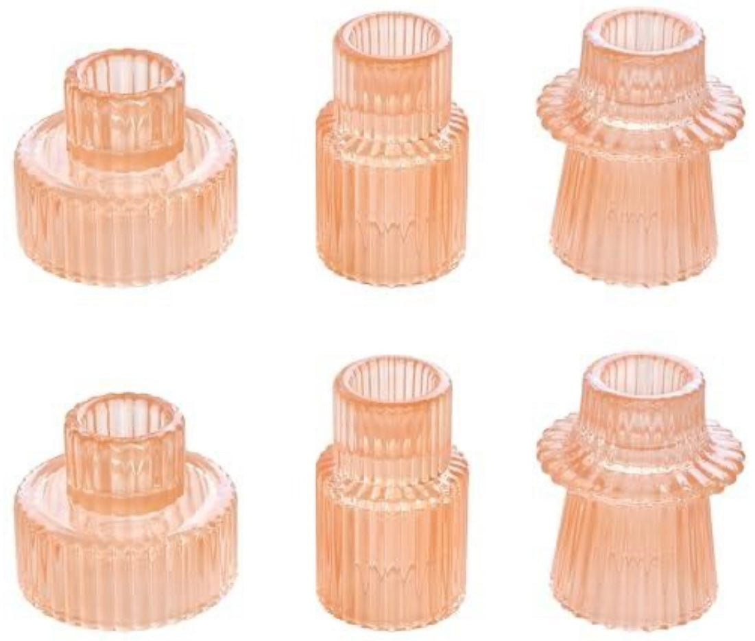 Taper Glass Candlestick Holder Set