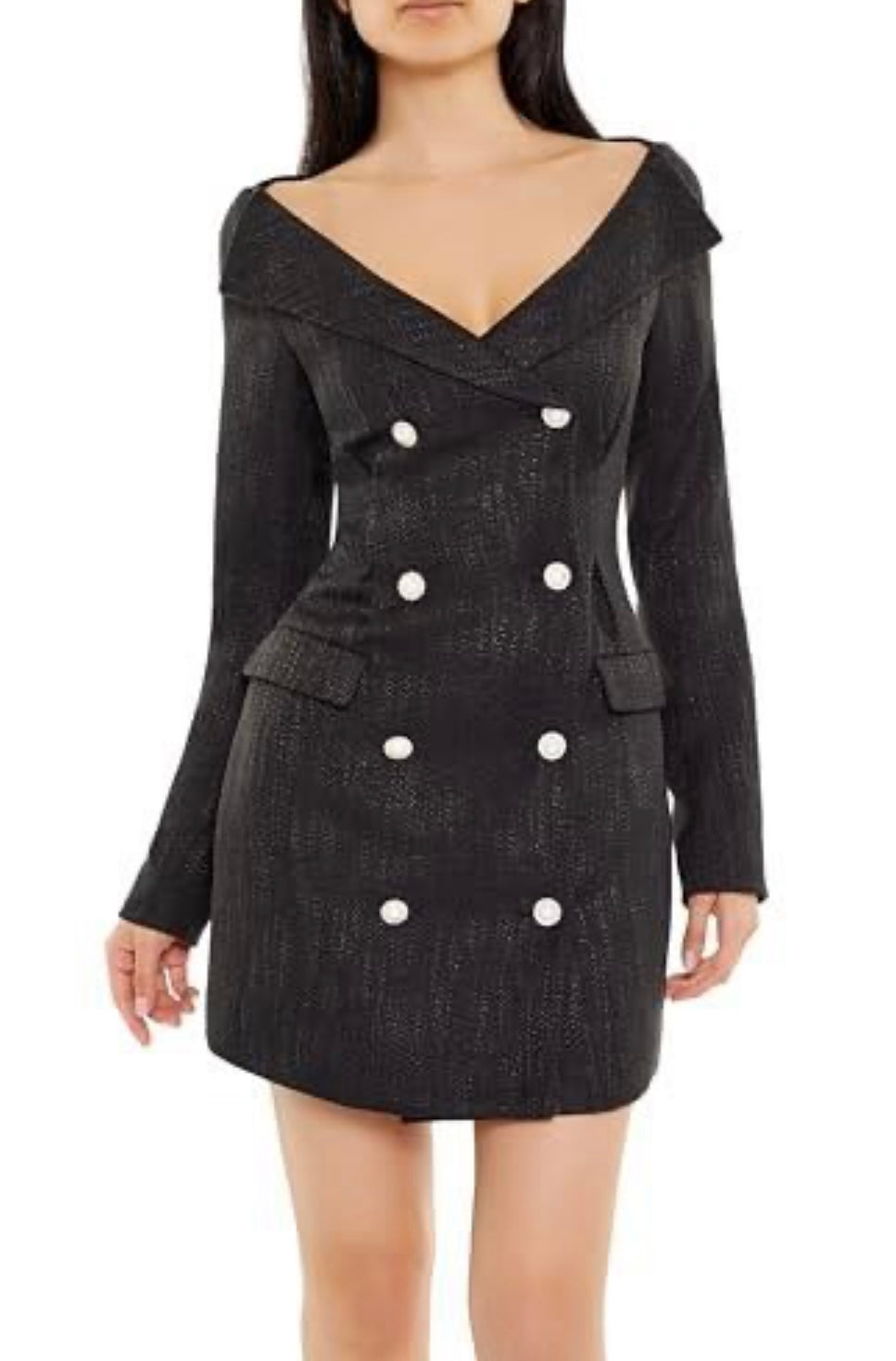 Forever 21 Women's Tweed Double-Breasted Mini Dress