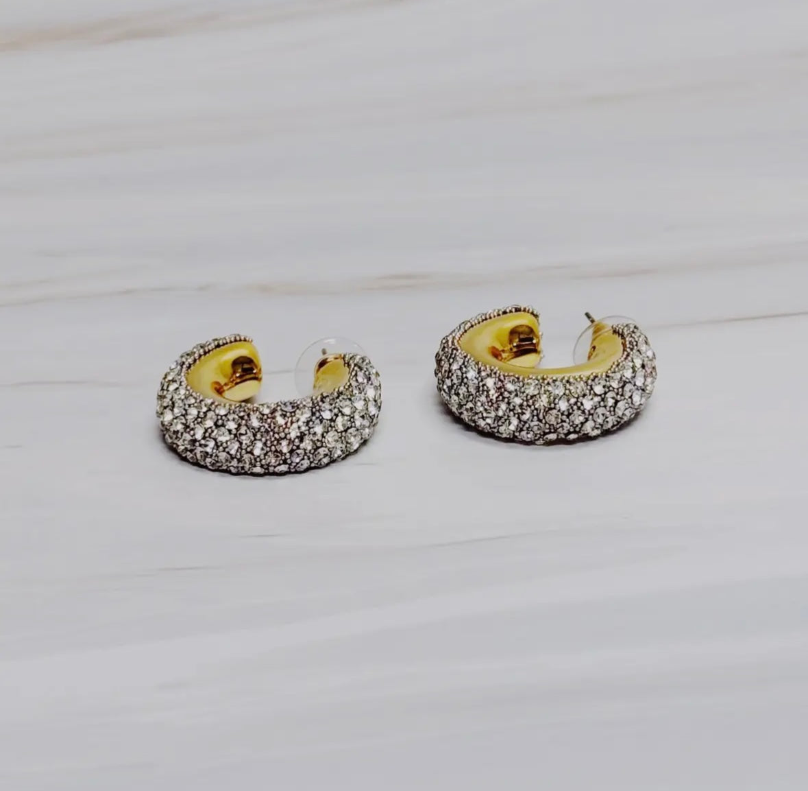 Glam Bling Hoop Earrings