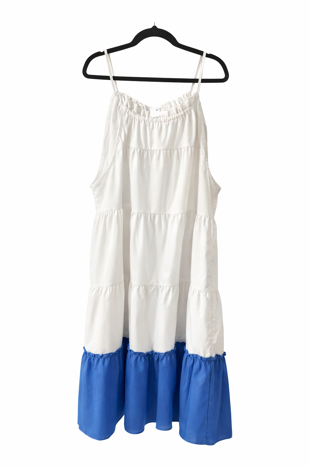 White with Blue Detail Summer Dress