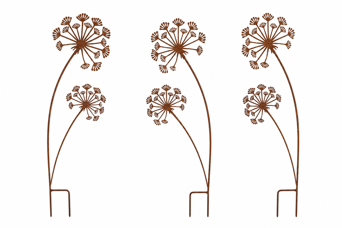 Rustic Metal Dandelion Ground Decor