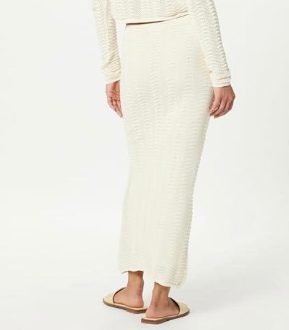 Makayla Crochet Midi Skirt, Birch