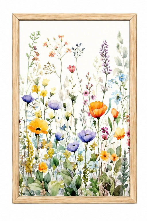 Framed Wildflower Canvas Wall Art