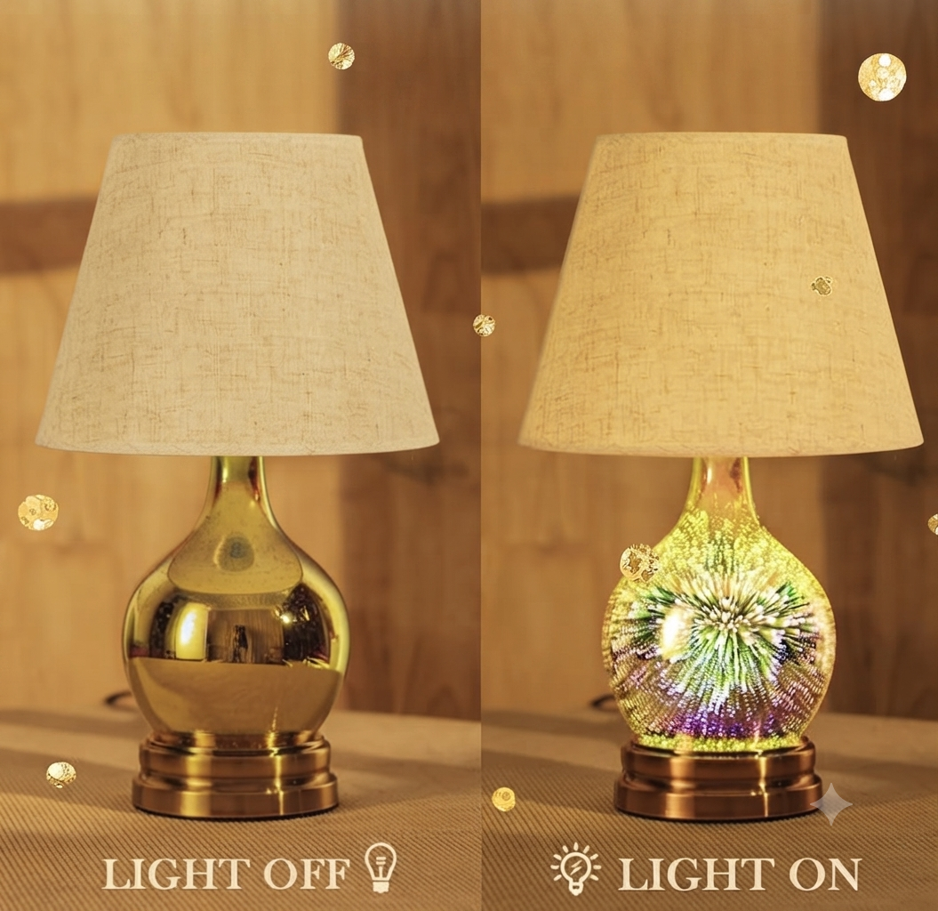 3D Effect Glass Base Lamp