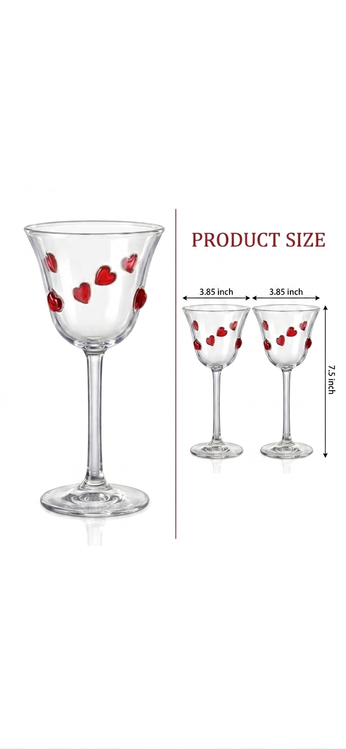 Heart Themed Wine Glass