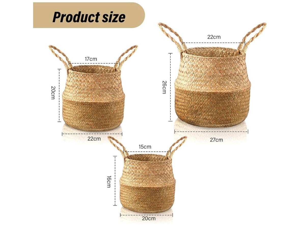 Seagrass Belly Storage Baskets