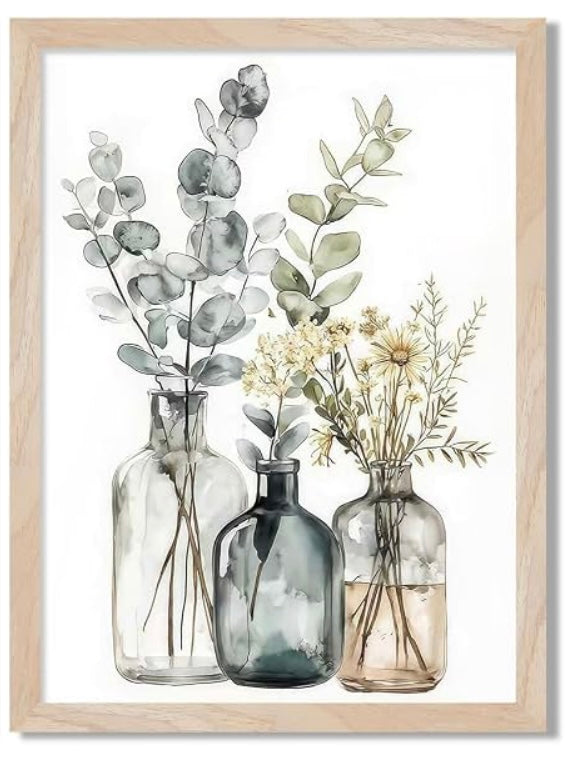 Framed Boho Eucalyptus Wall Art,16x20