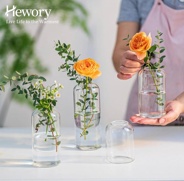 Hewory Blown Modern Small Glass Vases