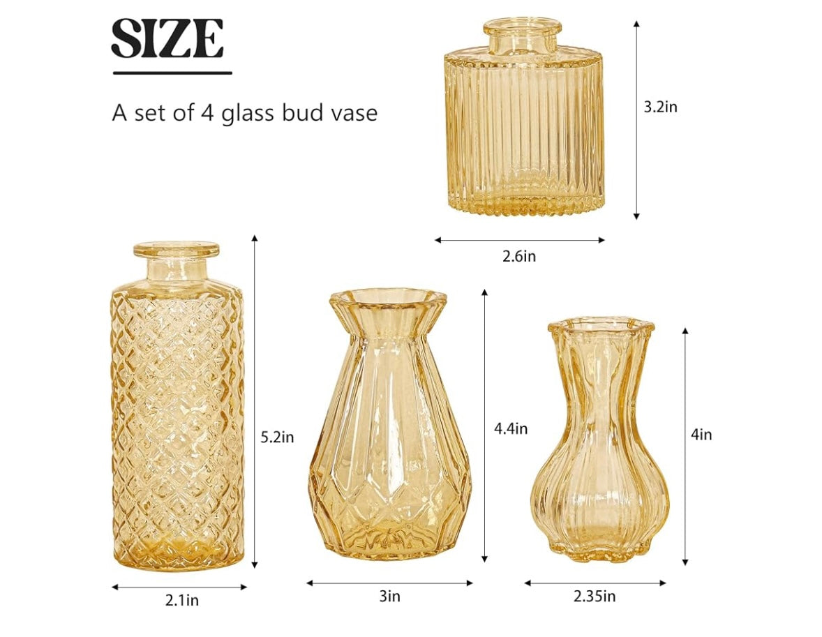 Small Vintage Clear Flower Vases