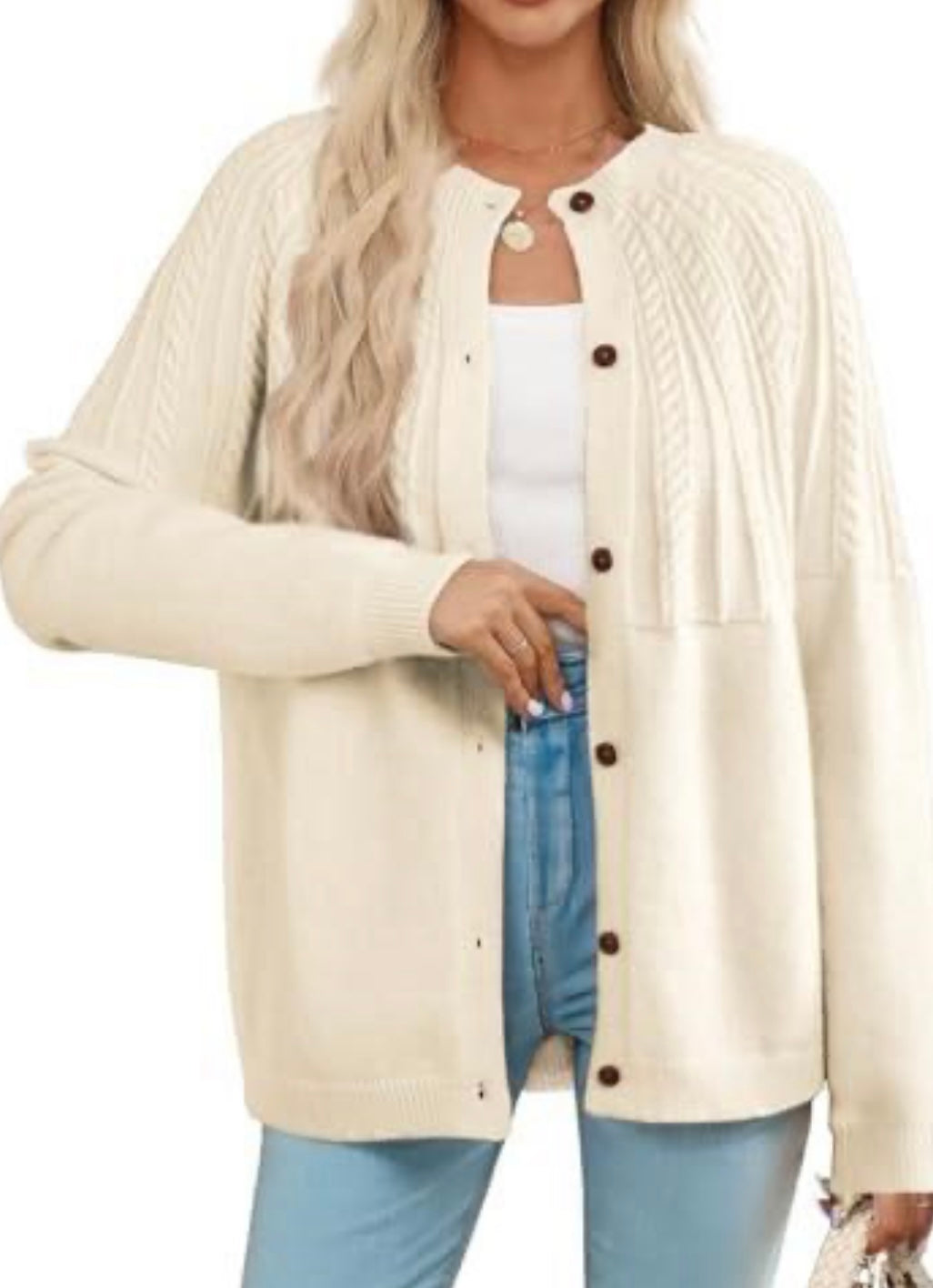 Lightweight Fitted Crochet Knit Cardigan