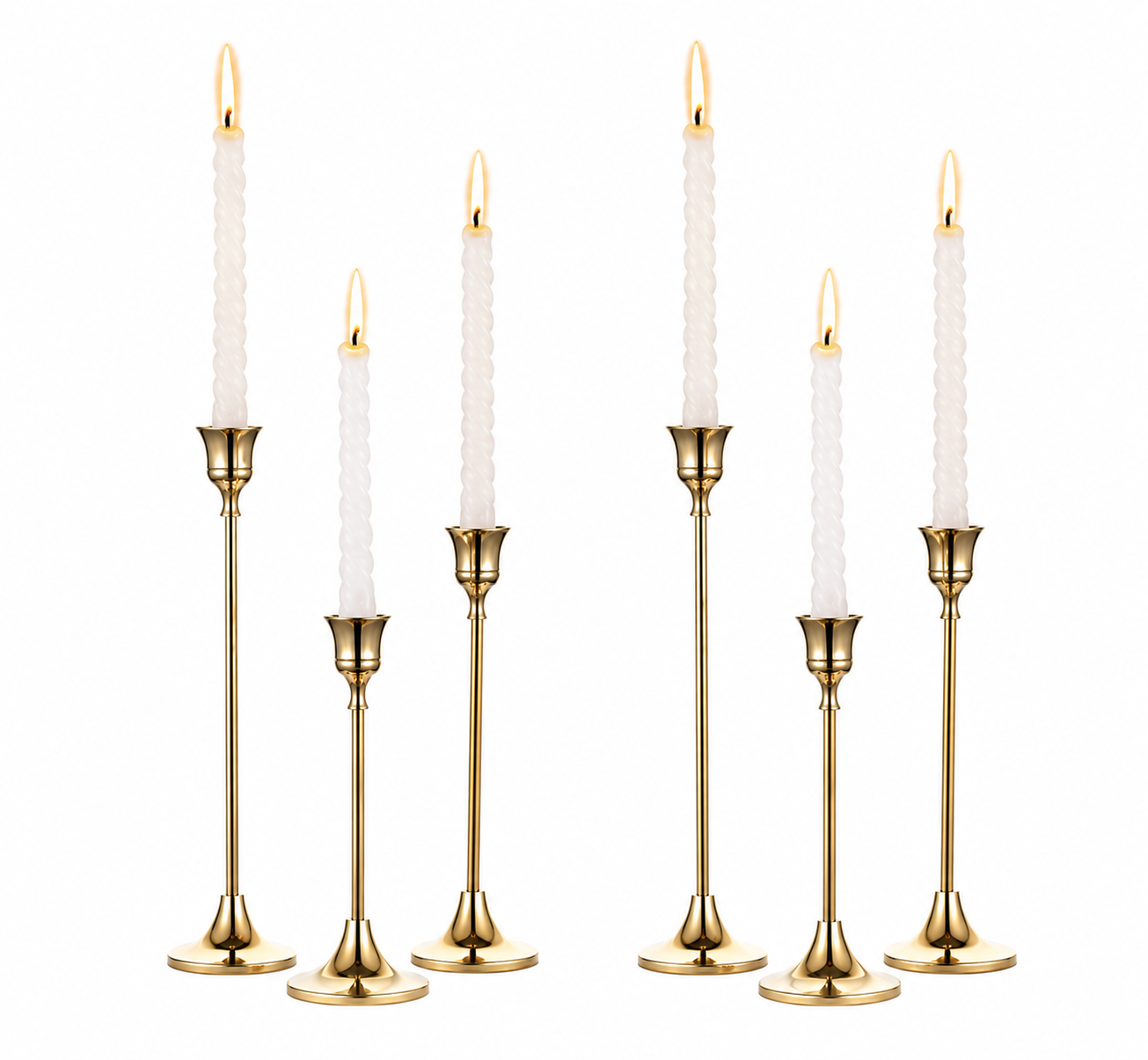 Brass Gold Metal Taper Candle Holders