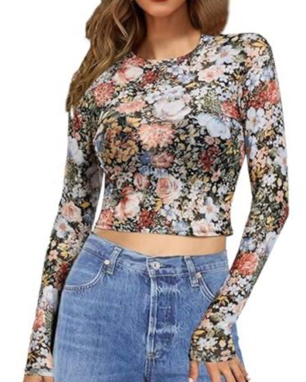 Floral Mesh Top