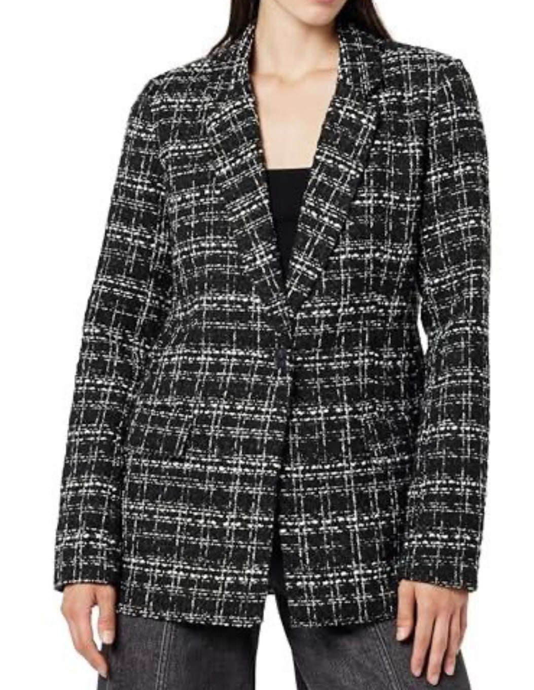 Blake Long Blazer, Black Boucle