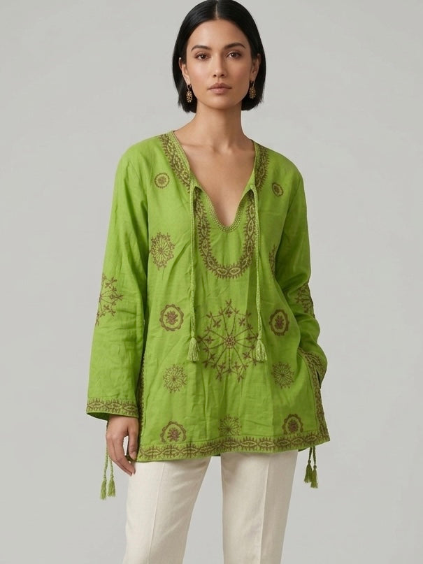 Lime Green Cotton Tunic