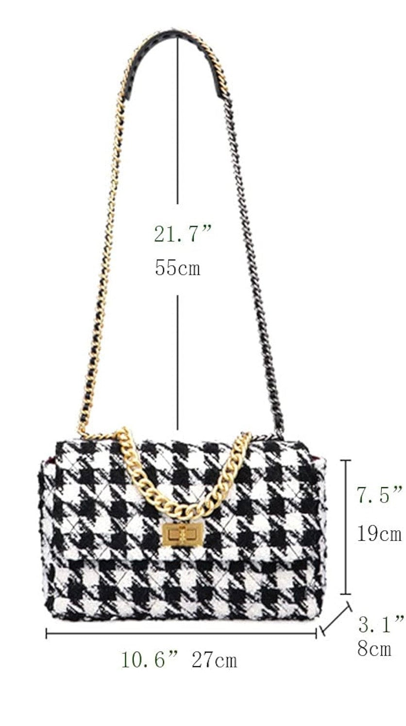 Leather Houndstooth Ladies Shoulder Bag (PU)