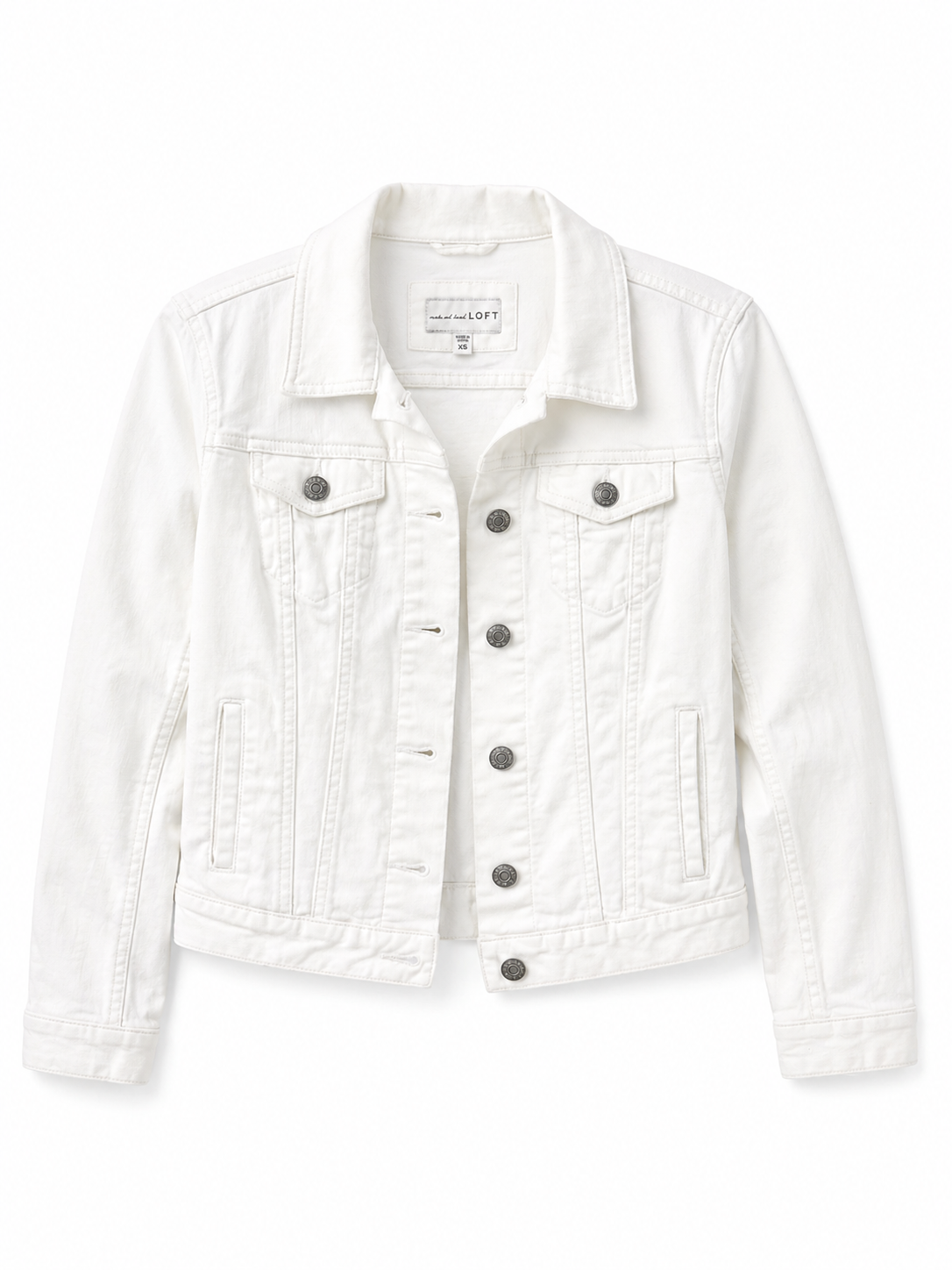 LOFT White Denim Trucker Jacket