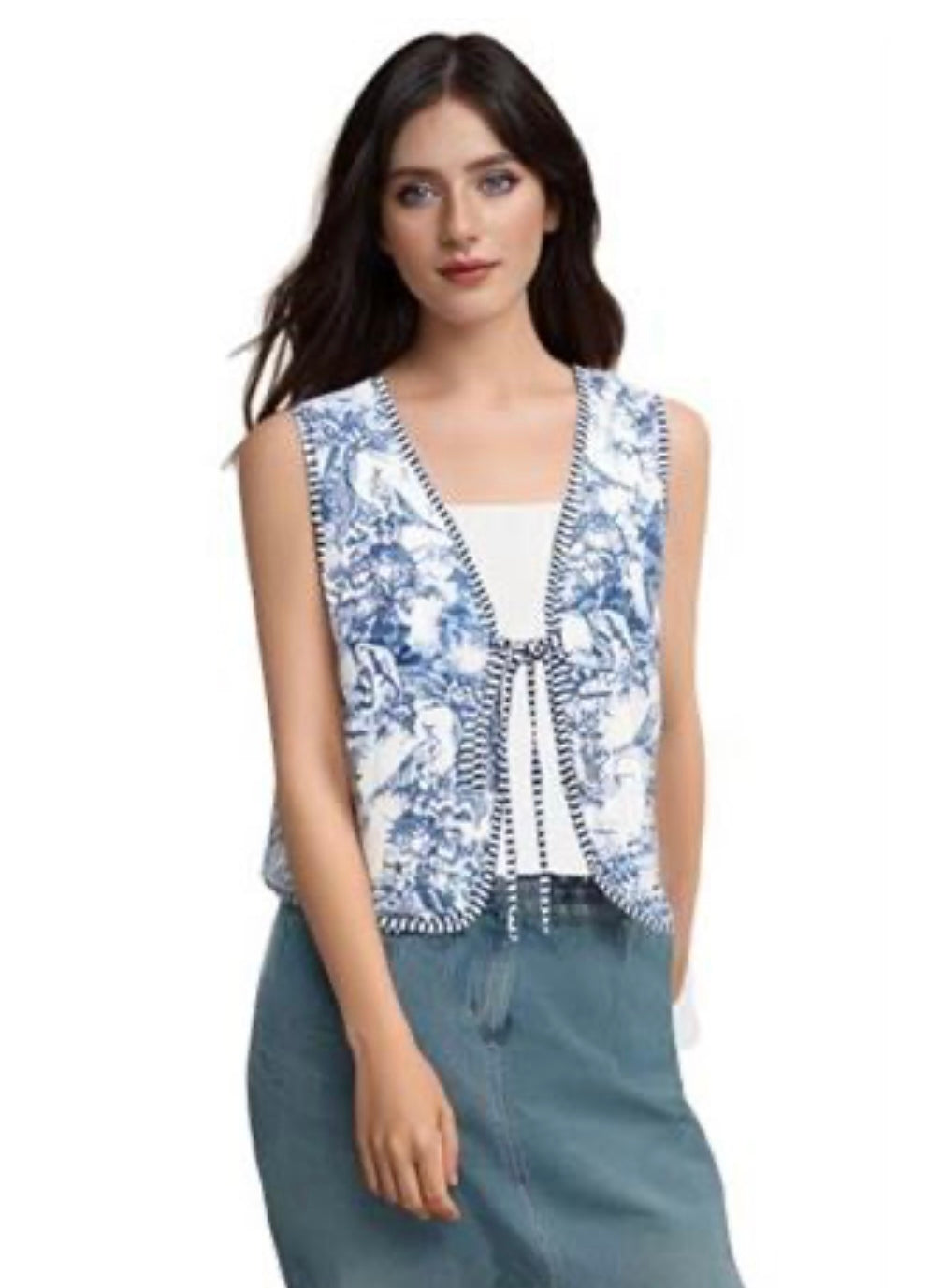 Sleeveless Floral Quilted Puffer Vest