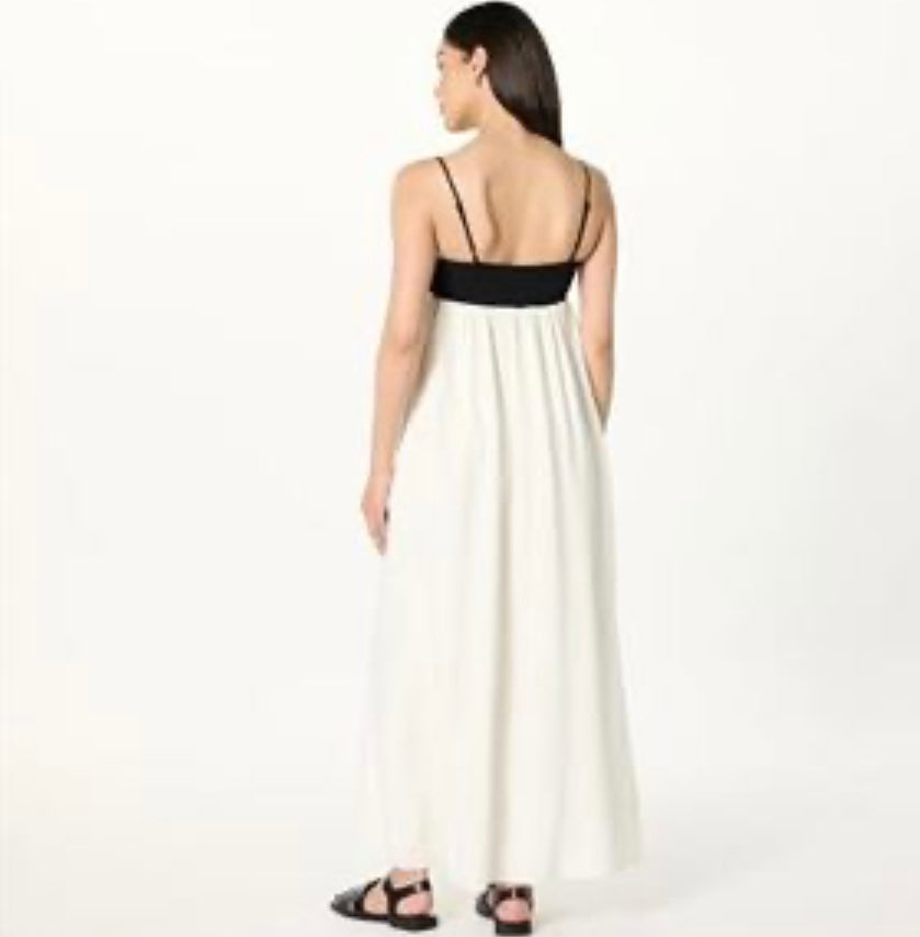 Colorblock Strappy Maxi Dress