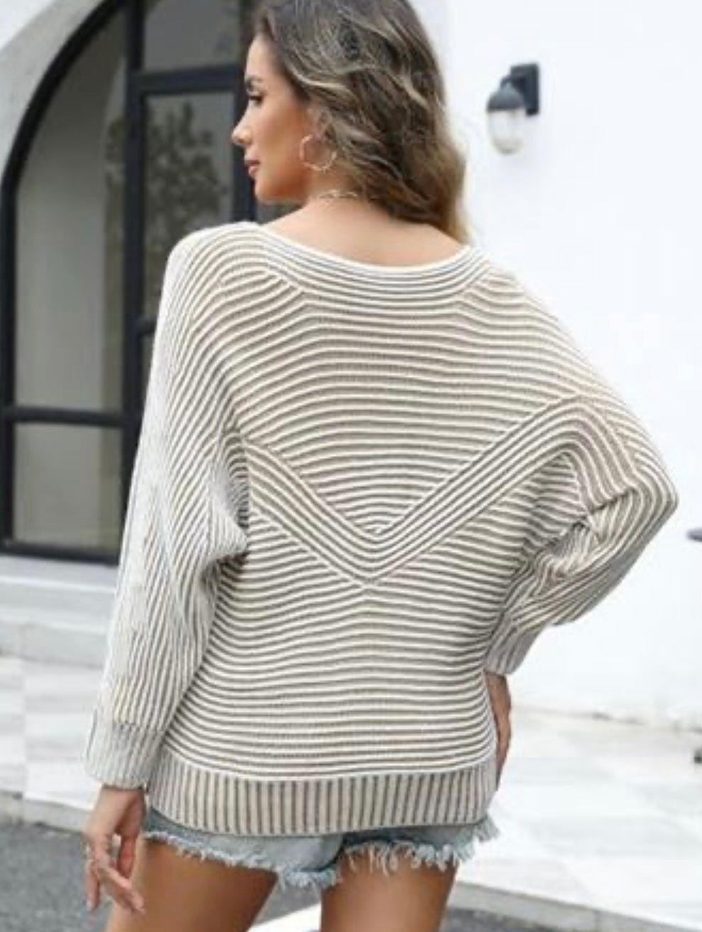 Knit Batwing Pullover, Oversized