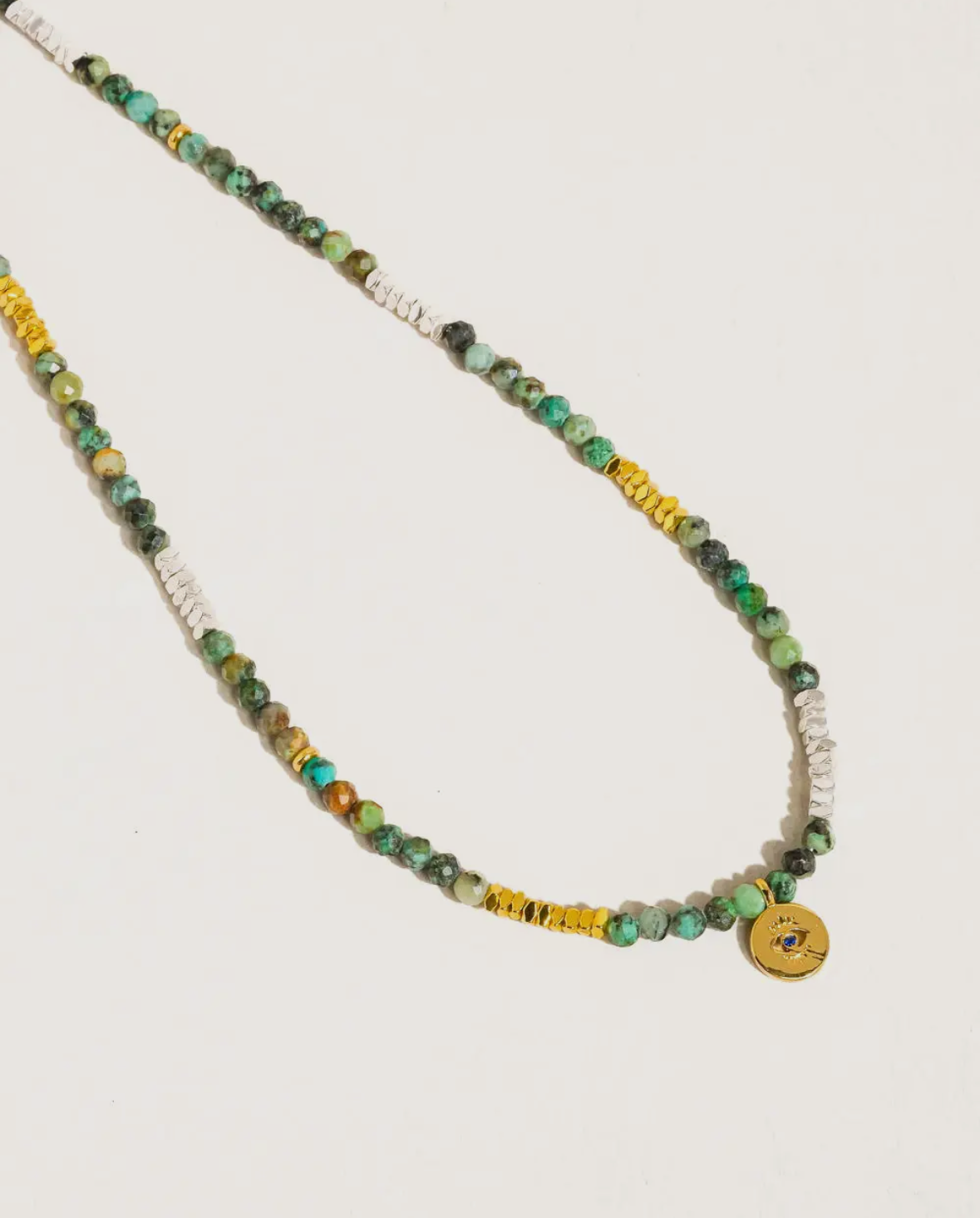 Lahina Green Boho Handmade Stone
Eye Necklace
