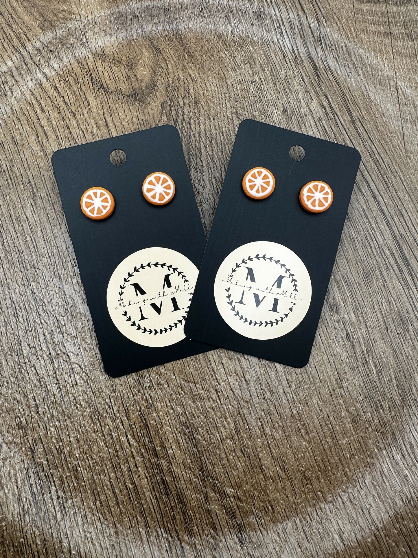 Oranges Polymer Clay Stud Earrings