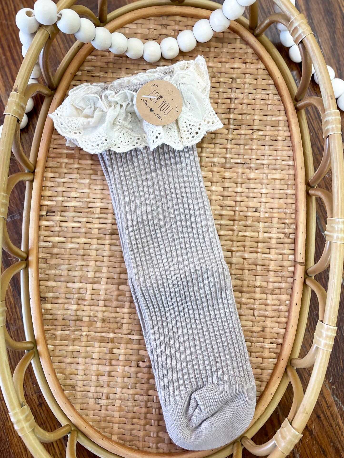 Tall Lace Ribbed Socks