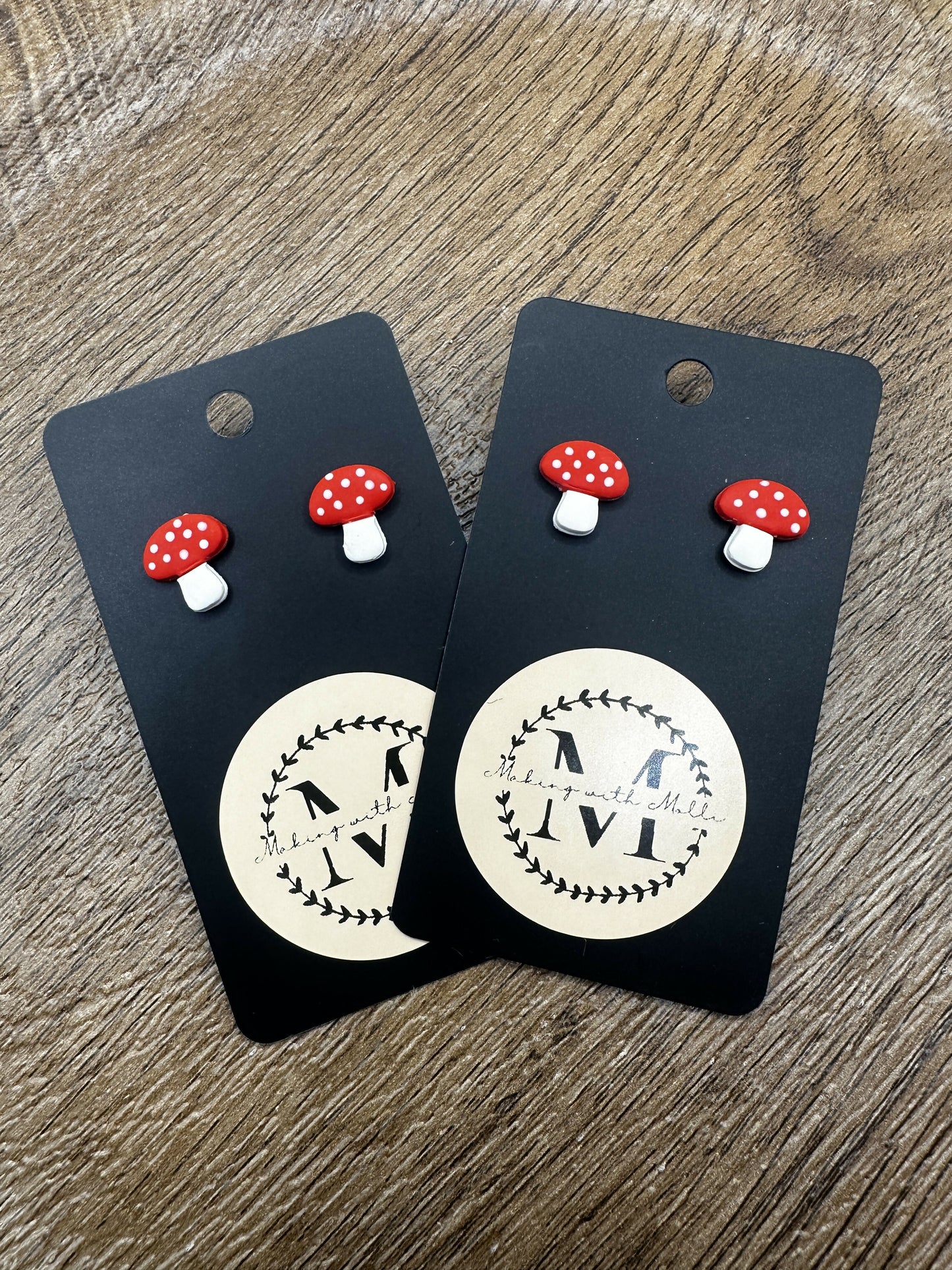 Mushroom Stud Polymer Clay Earrings
