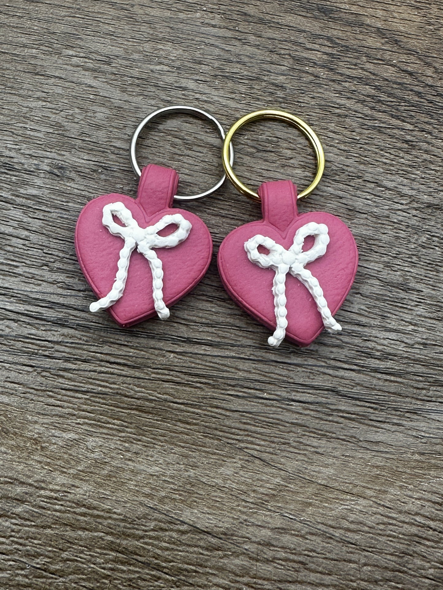 Bow Heart Keychain