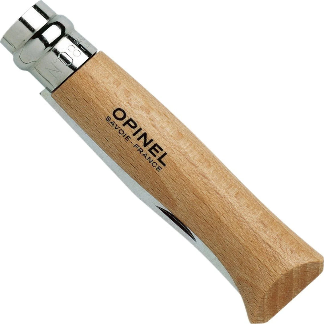 Opinel No. 08 Stainless Folding Knife Beech Wood