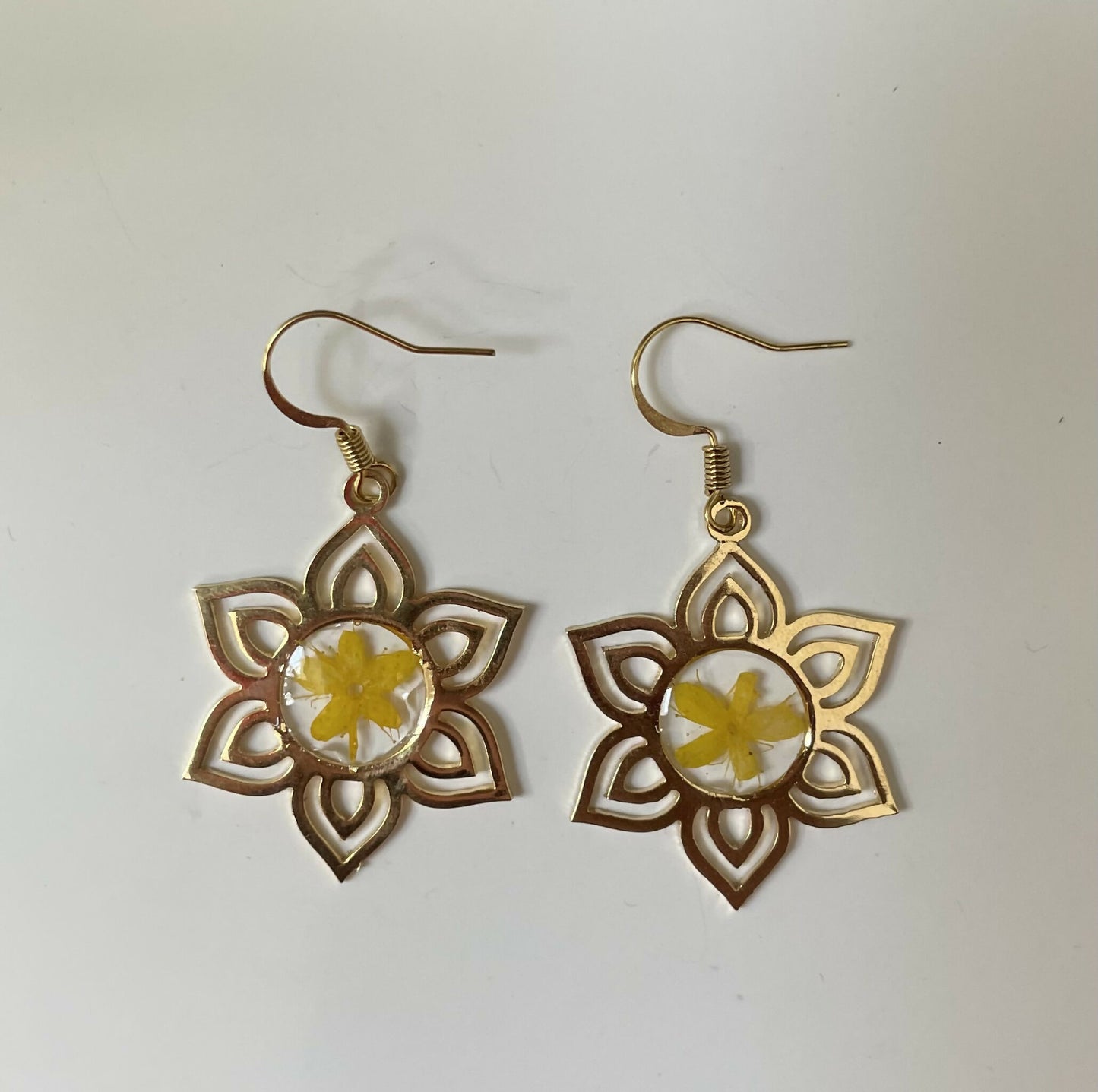 Sun Pressed Flower Earrings