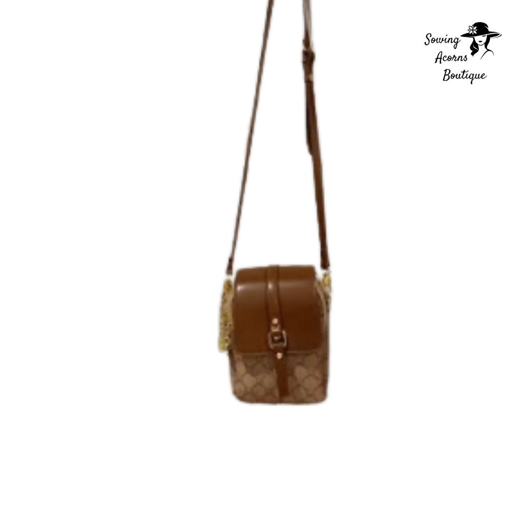 Crossbody Bling Bag Tan Brown Sowing Acorns Boutique