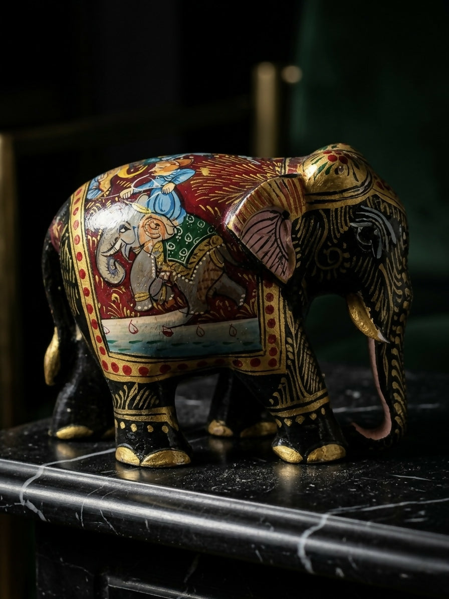 Warrior's Journey Hand-Painted Elephant