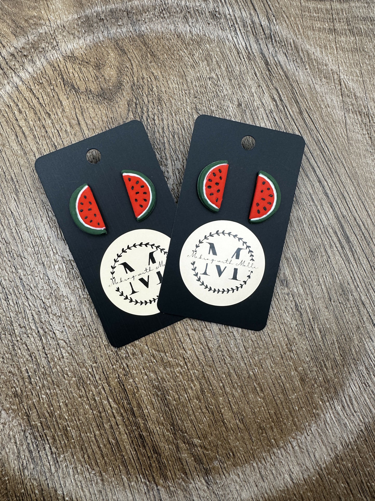 Watermelon Halves Polymer Clay Earrings