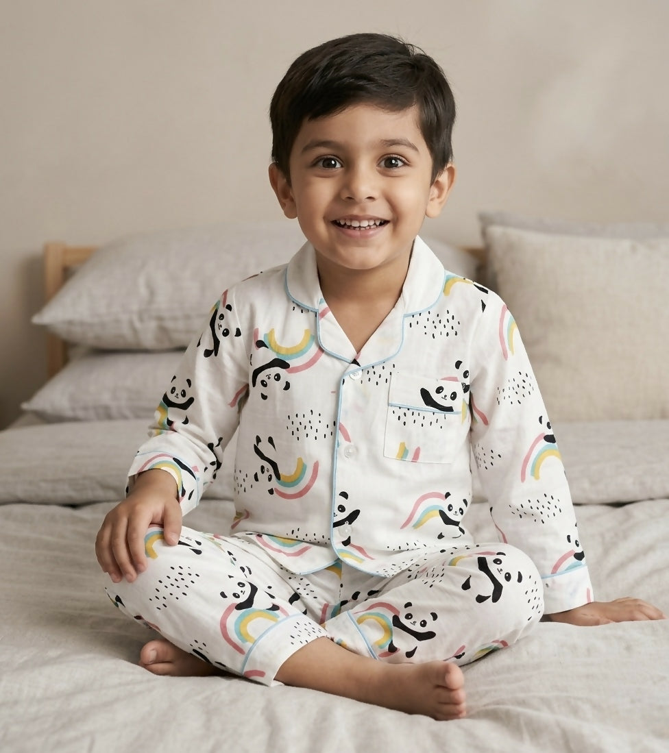 Playful Pandas & Rainbows Pajama set