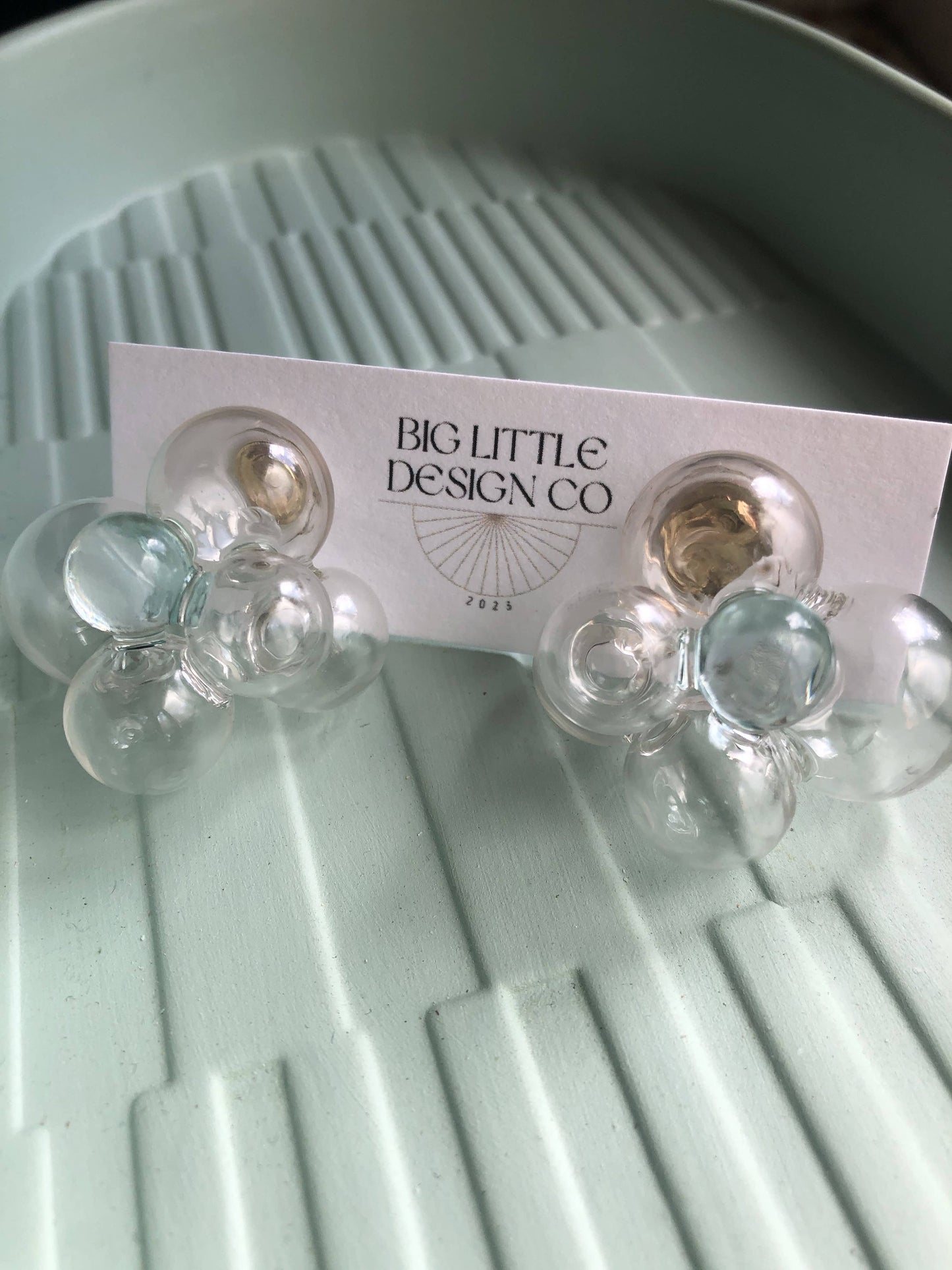 Glass Bubble Earrings (Light Blue) - The OG Otis