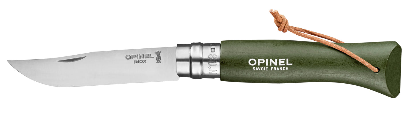 Opinel No. 08 Stainless Folding Knife with Lanyard