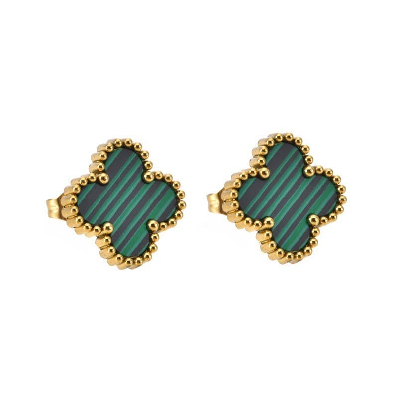VINTAGE CLOVER STUD EARRINGS