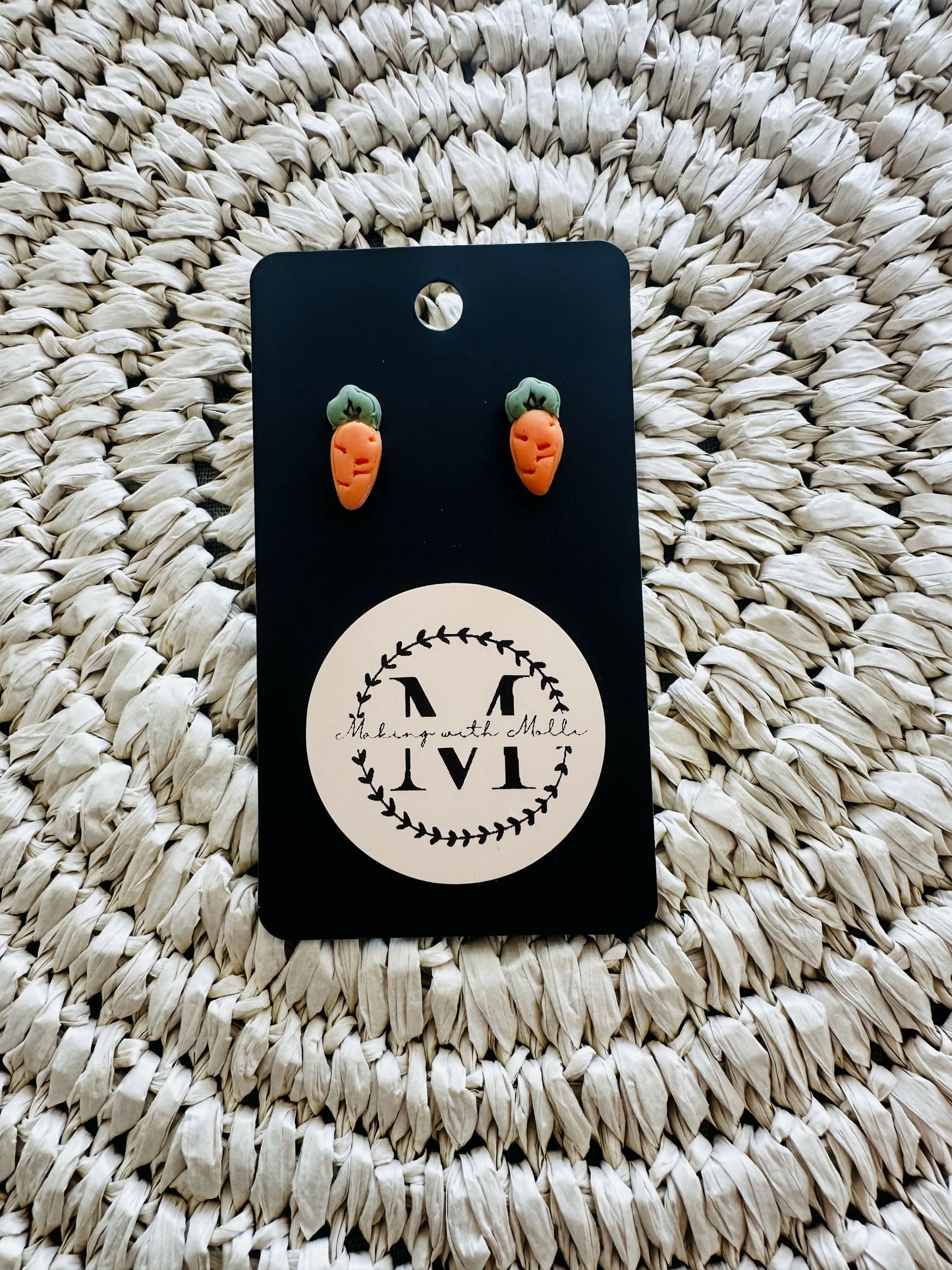 Carrot Polymer Clay Earrings