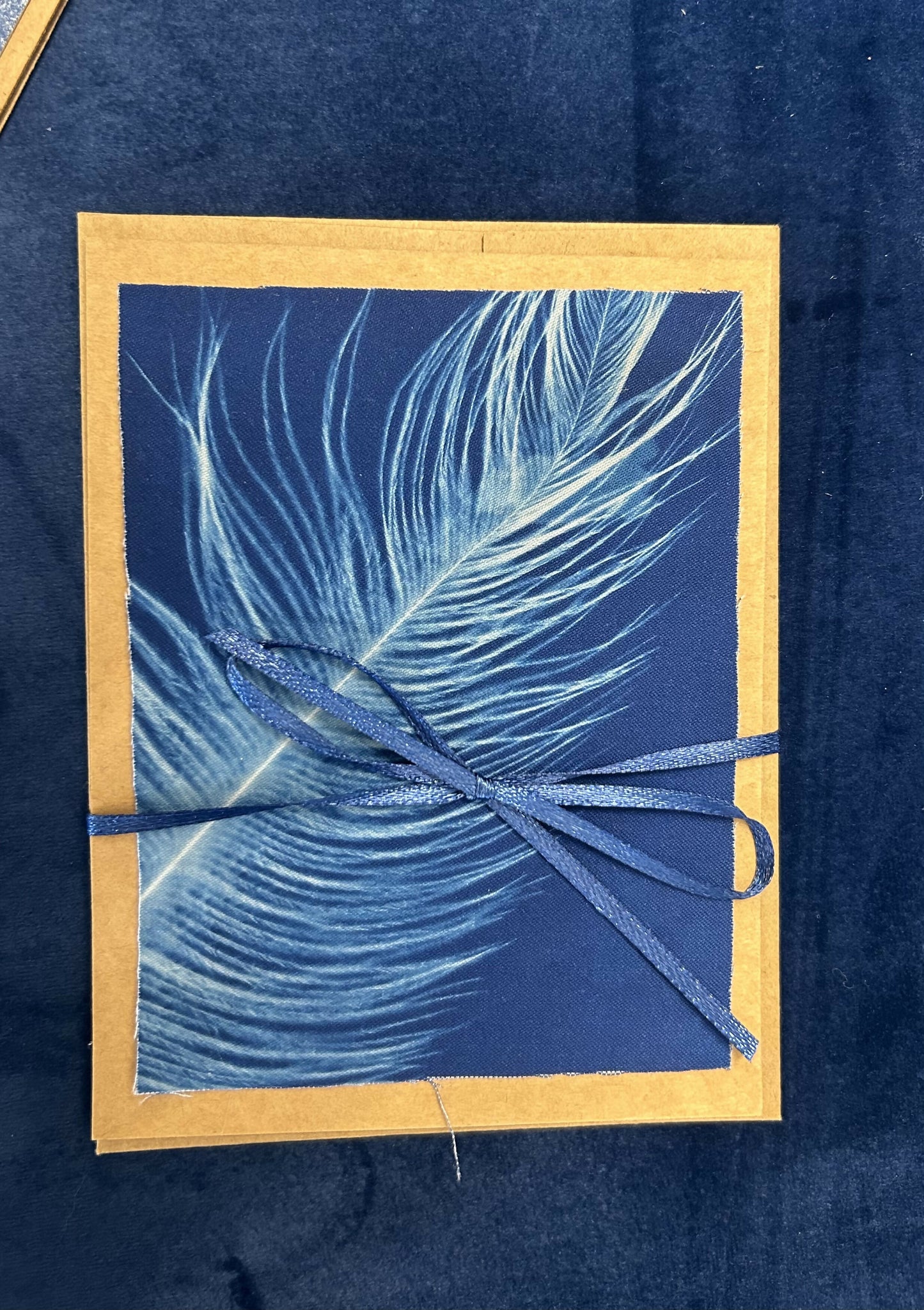 Royal Blue Feather Card