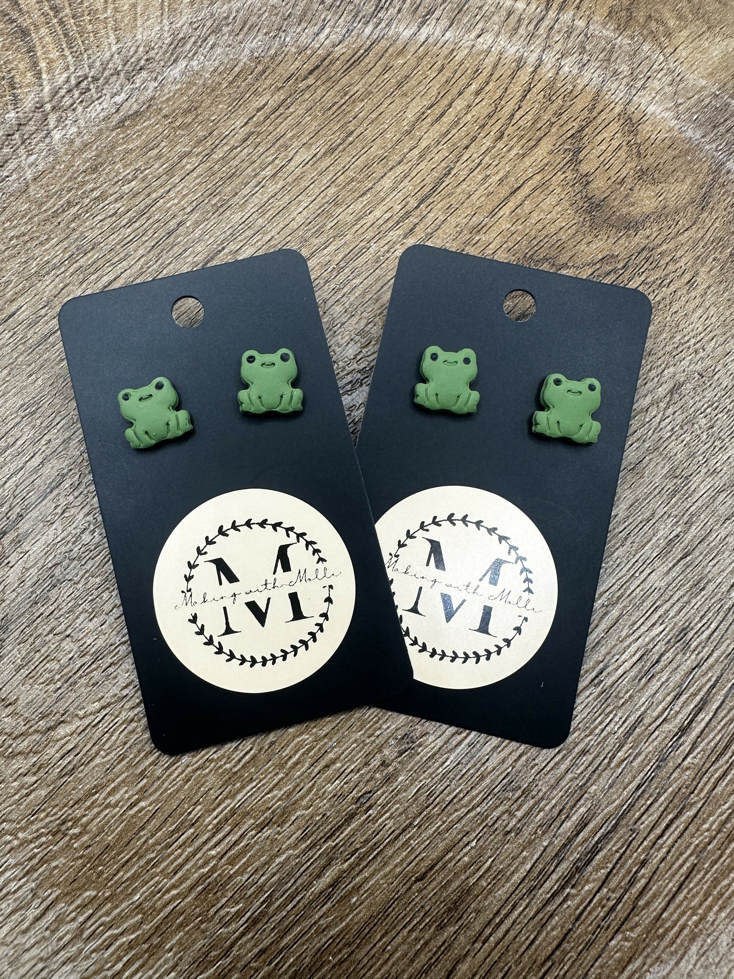Frog Stud Polymer Clay Earrings
