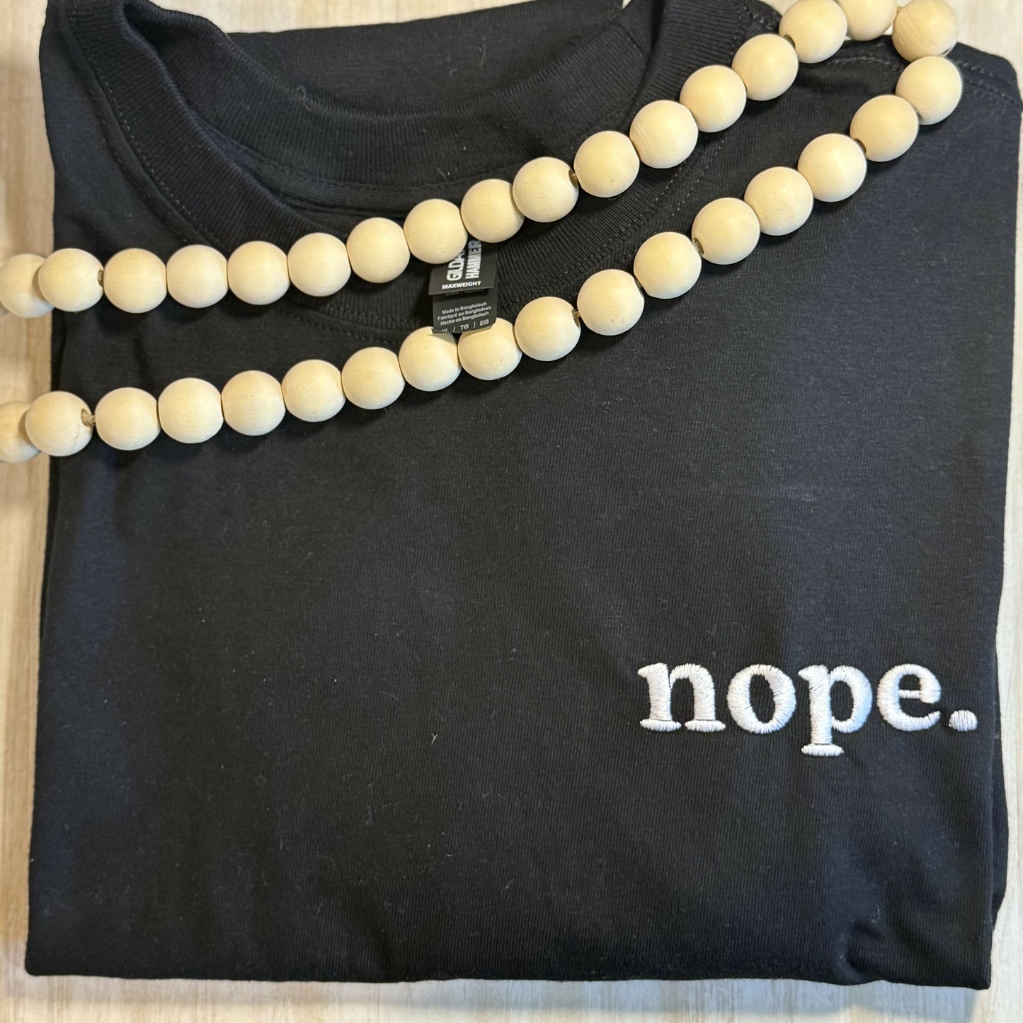 Nope Embroidered T-Shirt